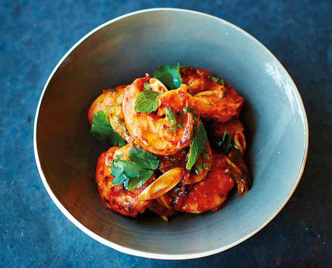 Prawn, chilli and potato salad