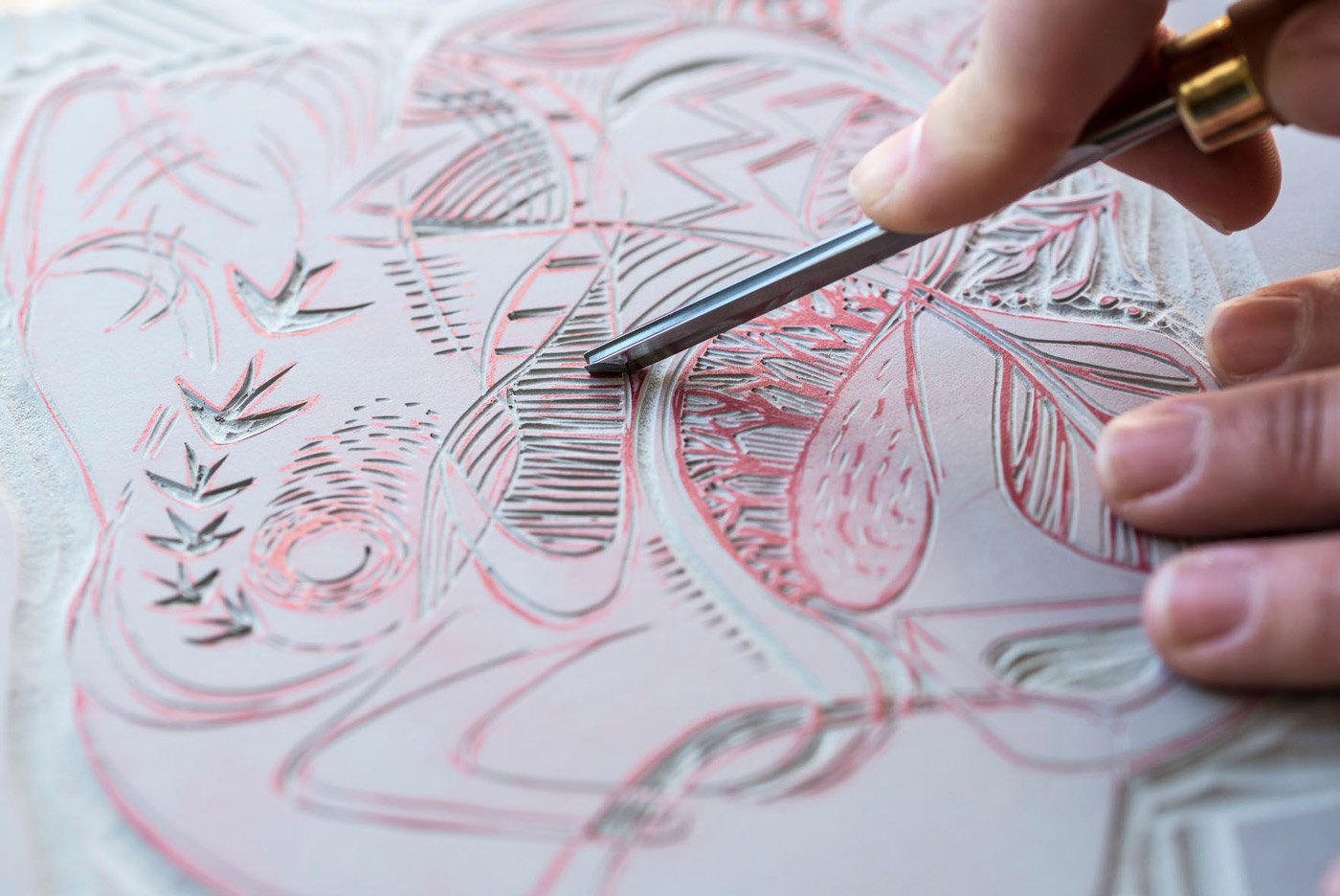 spring workshops, linocut