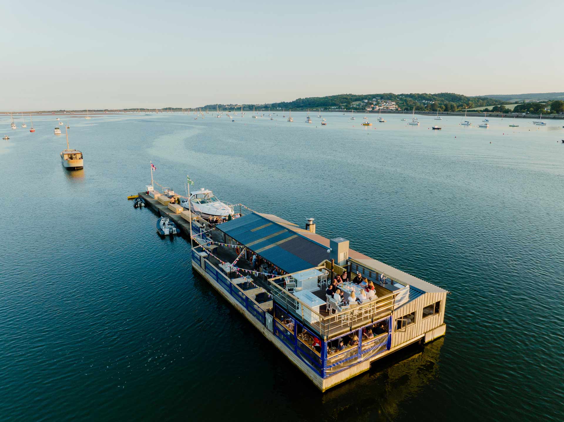 restaurant on a barge in the Exe Estuary
